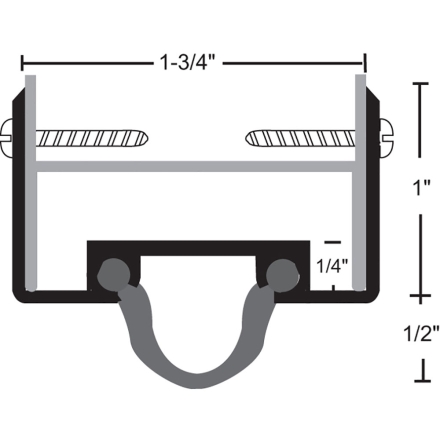 Anodized Aluminum Neoprene Door Shoe