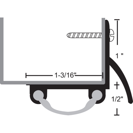 Mill Aluminum Vinyl Door Shoe