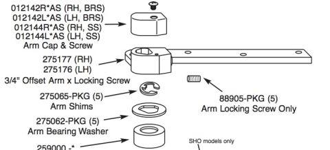 Rixson 27 Series Bottom Arm Package 252050