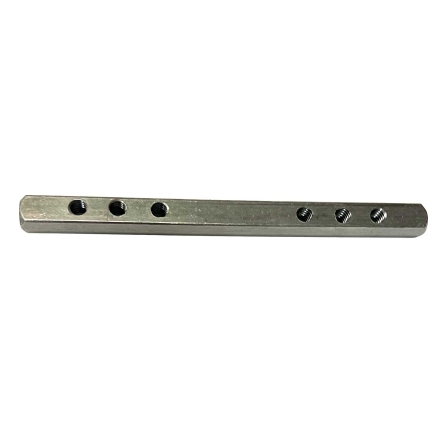 4 inch unthreaded spindle by 3/8 inch square with tapped holes