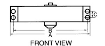 Door Closer Hole Spacing Information Door Closer hole spacing diagram